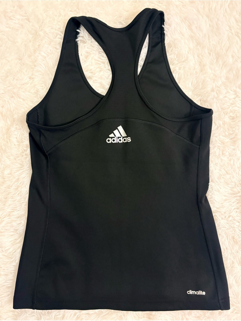Two adidas Black Fuscia Purple Racerback Climalite Performance Tank. Like New